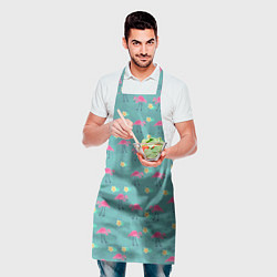 Фартук кулинарный Летний паттерн с фламинго, цвет: 3D-принт — фото 2
