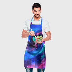 Фартук кулинарный Hollywood Undead неоновый космос, цвет: 3D-принт — фото 2