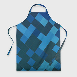 Фартук кулинарный Синий прямоугольный паттерн, цвет: 3D-принт