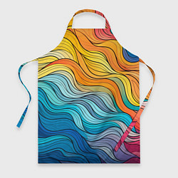 Фартук кулинарный Цветовой волнообразный паттерн, цвет: 3D-принт