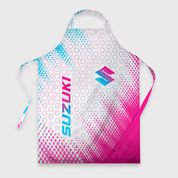 Фартук Suzuki neon gradient style: надпись, символ