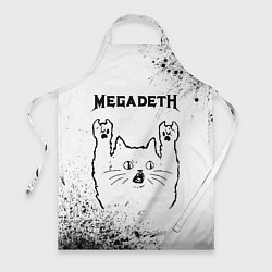 Фартук Megadeth рок кот на светлом фоне