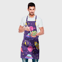 Фартук кулинарный Космическая тема паттерн, цвет: 3D-принт — фото 2