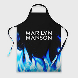 Фартук кулинарный Marilyn Manson blue fire, цвет: 3D-принт