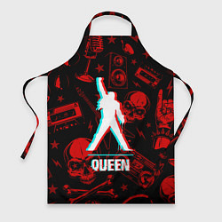 Фартук кулинарный Queen rock glitch, цвет: 3D-принт