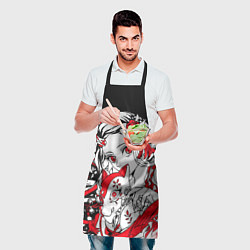 Фартук кулинарный Клинок рассекающий демонов - незуко комадо, цвет: 3D-принт — фото 2