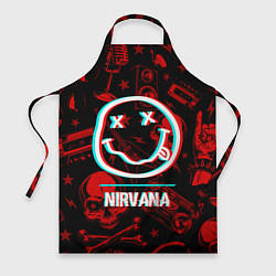 Фартук кулинарный Nirvana rock glitch, цвет: 3D-принт