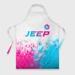 Фартук кулинарный Jeep neon gradient style: символ сверху, цвет: 3D-принт