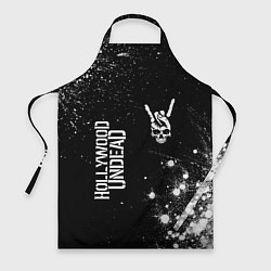 Фартук кулинарный Hollywood Undead и рок символ на темном фоне, цвет: 3D-принт