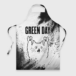 Фартук Green Day рок кот на светлом фоне