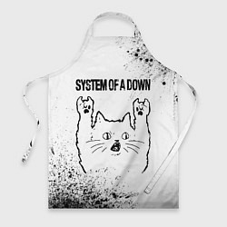 Фартук System of a Down рок кот на светлом фоне