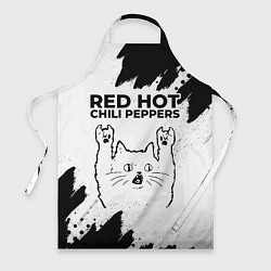 Фартук Red Hot Chili Peppers рок кот на светлом фоне