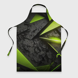 Фартук кулинарный Зеленые абстрактные осколки, цвет: 3D-принт
