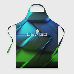 Фартук CS GO green blue abstract