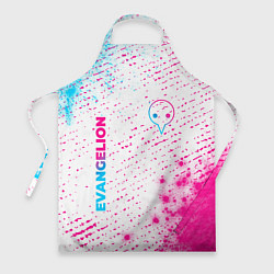 Фартук кулинарный Evangelion neon gradient style: надпись, символ, цвет: 3D-принт