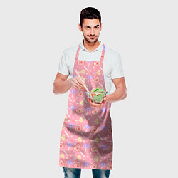 Фартук кулинарный Леденцы в форме сердца паттерн, цвет: 3D-принт — фото 2