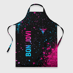 Фартук Bon Jovi - neon gradient: надпись, символ