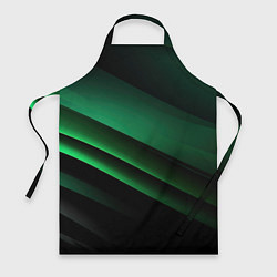 Фартук кулинарный Черно зеленые полосы, цвет: 3D-принт