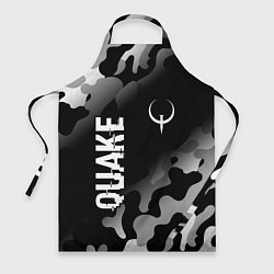 Фартук кулинарный Quake glitch на темном фоне: надпись, символ, цвет: 3D-принт