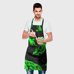 Фартук кулинарный Зеленый светящийся дым, цвет: 3D-принт — фото 2