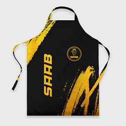 Фартук Saab - gold gradient: надпись, символ