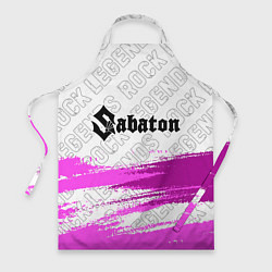 Фартук кулинарный Sabaton rock legends: символ сверху, цвет: 3D-принт