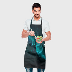 Фартук кулинарный Голубое свечение в космосе, цвет: 3D-принт — фото 2