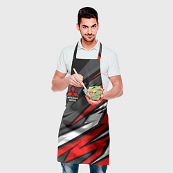 Фартук кулинарный Митсубиси - красный спортивный, цвет: 3D-принт — фото 2