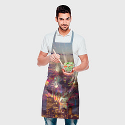 Фартук кулинарный Салют в ночном небе, цвет: 3D-принт — фото 2