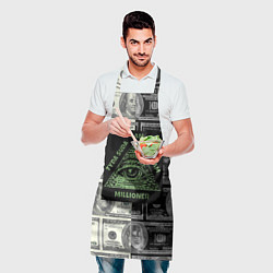 Фартук кулинарный План миллионера на фоне доллара, цвет: 3D-принт — фото 2