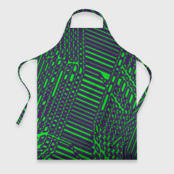 Фартук кулинарный Кибер сеть ЗелёныйФиолетовый, цвет: 3D-принт