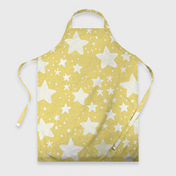 Фартук кулинарный Большие звёзды жёлтый, цвет: 3D-принт