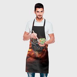 Фартук кулинарный Baldurs Gate 3 fire logo, цвет: 3D-принт — фото 2