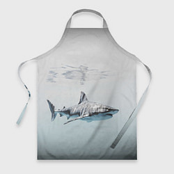 Фартук кулинарный Акула большая белая в толще воды, цвет: 3D-принт