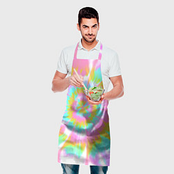 Фартук кулинарный Tie-Dye кислотный в стиле барби, цвет: 3D-принт — фото 2