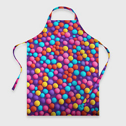 Фартук кулинарный Паттерн разноцветные шарики - нейросеть, цвет: 3D-принт