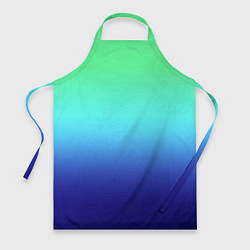 Фартук кулинарный Градиент зелёно-синий, цвет: 3D-принт