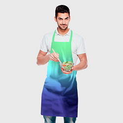Фартук кулинарный Градиент зелёно-синий, цвет: 3D-принт — фото 2