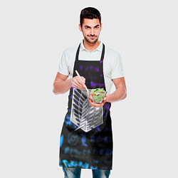 Фартук кулинарный Неоновые лого атака титанов, цвет: 3D-принт — фото 2