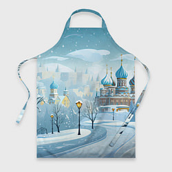 Фартук кулинарный Новогодний город России, цвет: 3D-принт