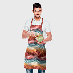 Фартук кулинарный Разноцветные полосы текстура ткани, цвет: 3D-принт — фото 2