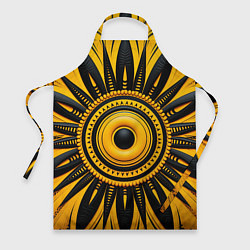 Фартук кулинарный Желто-черный узор в африканском стиле, цвет: 3D-принт