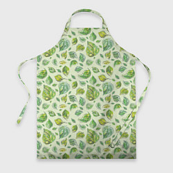 Фартук кулинарный Акварельные листья с узором, цвет: 3D-принт