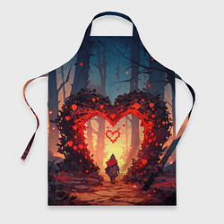 Фартук кулинарный Сердце в сердце на закате, цвет: 3D-принт