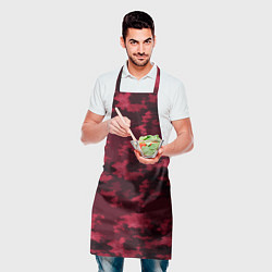 Фартук кулинарный Красно-бордовый паттерн, цвет: 3D-принт — фото 2