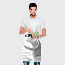Фартук кулинарный Slipknot glitch на светлом фоне посередине, цвет: 3D-принт — фото 2