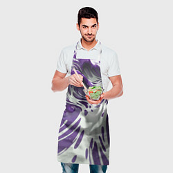 Фартук кулинарный Бело-фиолетовая краска, цвет: 3D-принт — фото 2