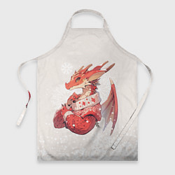 Фартук кулинарный Красный дракон в свитере, цвет: 3D-принт