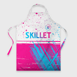 Фартук кулинарный Skillet neon gradient style посередине, цвет: 3D-принт