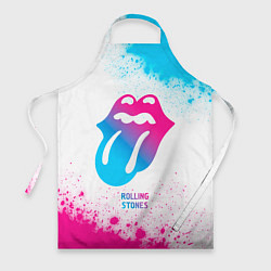 Фартук кулинарный Rolling Stones neon gradient style, цвет: 3D-принт